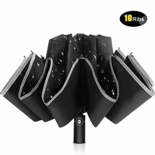 Windproof Automatic Folding Inverted Umbrella10 Ribs Portable Reverse_1